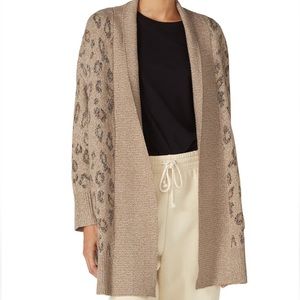NWT - cupcakes and cashmere leopard print cardigan sweater, size S